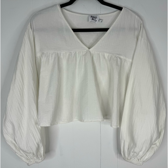 Princess Polly Aries White Cotton Empire Crop Top Size 6 - Picture 11 of 12